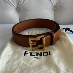 Fendi FF Belt- Brown